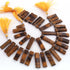 1  Strand Brown Tiger Eye  Faceted Briolettes - Rectangle Briolettes-20mmx8mm-36mmx8mm  8 Inches BR03527