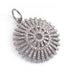 1 Pc Beautiful Antique Finish Pave Diamond Round Pendant - 925 Sterling Silver - Necklace Pendant 31mmx24mm PD1010