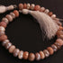 1 Strand  Peach Moon Stone Silver Coated Faceted Rondelles -Semi Precious Gemstone Peach Moon Stone Silver Coated Roundelles Beads - 8mm- 8 Inches BR239