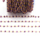 3 Feet Amethyst 3mm Faceted Rosary Beaded chain- 24 K Gold Plated Wire Wrapped Chain NSC0011 - Tucson Beads