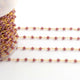 3 Feet Purple Glass Beads 3mm Faceted Rosary Beaded chain- 24 K Gold Plated Wire Wrapped Chain NSC007 - Tucson Beads