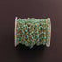 3 Feet Amazonite 4mm Faceted Rosary Beaded chain- 24 K Gold Plated Wire Wrapped Chain NSC0012