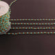 3 Feet Amazonite 4mm Faceted Rosary Beaded chain- 24 K Gold Plated Wire Wrapped Chain NSC0012 - Tucson Beads