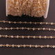 3 Feet Crystal Quartz Beads  3mm Faceted Rosary Beaded chain- 24 K Gold Plated Wire Wrapped Chain NSC002 - Tucson Beads