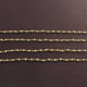 3 Feet Green Chalcedony Glass Beads 3mm Faceted Rosary Beaded chain- 24 K Gold Plated Wire Wrapped Chain NSC0014 - Tucson Beads