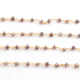 3 Feet Chocolate Moonstone Silver Coted   Glass Beads  4mm Faceted Rosary Beaded chain- 24 K Gold Plated Wire Wrapped Chain NSC0020 - Tucson Beads
