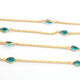 3 Feet Neon Apatite Quartz Rosary Style Beaded  Chain- 7mm-16mm  Neon Apatite Quartz    Beads 24 K Gold Plated Wire Wrapped Chain NSC0041 - Tucson Beads