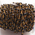 5 Feet Black Spinel and Gold Pyrite Rosary Style Beaded Chain  -  Beads wire wrapped 24k Gold  Plated chain per foot NSC0027