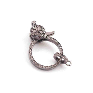 1 PC Antique Finish Pave Diamond Lobsters Over 925 Sterling Silver & Vermeil / Rose & Yellow Gold Vermeil - Double Sided Diamond Clasp 30mmx19mm LB00335 - Tucson Beads