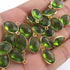 7 Pcs Peridot Oval Shape 925 Sterling Vermeil Gemstone Single Bail Pendant -18mmx11mm SS142