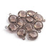 10 Pcs Smoky Quartz Oxidized Sterling Silver Faceted Round Shape Double Bail Connector 17mmx11mm SS070