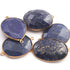 5 Pcs Beautiful Lapis 925 Sterling Vermeil Gemstone Faceted Oval Shape Double Bail connector-25mmx31mm SS058