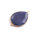 5 Pcs Beautiful Lapis 925 Sterling Vermeil Gemstone Faceted Oval Shape Double Bail connector-25mmx31mm SS058 - Tucson Beads