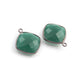 9 Pcs Green Onyx Faceted Cushion Oxidized Silver Single Bail Pendant - Green Onyx Pendant 21mmx17mm SS296 - Tucson Beads