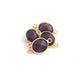 4 Pcs Amethyst Birth Stone Faceted 925 Sterling Vermeil Oval Shape Connector - 17mmx8mm - SS577 - Tucson Beads