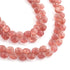 1 Strand Strawberry Quartz  Faceted Briolettes -Heart Shape Briolettes - 6mmx6mm-8mmx8mm  8.5 inches BR03565