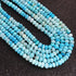 1 Long Strand Beautiful Sky Blue  Opal smooth rondelles  beads-Semi Precious Gem Stone Sky Blue Plain Opal Beads, - 6mm -7mm -16 Inches BR03745