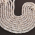 1 Strand White Rainbow Moonstone Faceted Rondelles - Semi Precious Gemstone Beads 6mm-7mm -8.5 Inches BR02219
