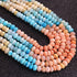 1 Long Strand Beautiful Multi Opal smooth rondelles  beads-Semi Precious Gem Stone Multi Plain Opal Beads, - 6mm-7mm -16 Inches BR03741