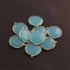 8 Pcs Blue Chalcedony Faceted 925 Sterling Vermeil Round Shape Single Bali  Pendant -25mmx28mm SS731