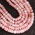 1 Long Strand Beautiful Pink  Opal smooth rondelles  beads-Semi Precious Gem Stone Pink Plain Opal Beads, - 5mm -6mm -16 Inches BR03744