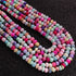 1 Long Strand Beautiful Multi  Opal smooth rondelles  beads-Semi Precious Gem Stone Multi Plain Opal Beads, - 5mm -6mm -16 Inches BR03751