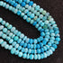 1 Long Strand Beautiful Sky Blue  Opal smooth rondelles  beads-Semi Precious Gem Stone Sky Blue Plain Opal Beads, -6mm -16 Inches BR03758