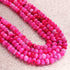 1 Long Strand Beautiful Hot Pink  Opal smooth rondelles  beads-Semi Precious Gem Stone Hot Pink Plain Opal Beads, - 6mm -7mm -16 Inches BR03747