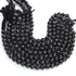 1 Strand Black Spinal Faceted Ball Beads-  Round Shape Ball Beads 8mm- 8 Inches BR03569