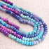1 Long Strand Beautiful Multi  Opal smooth rondelles  beads-Semi Precious Gem Stone Multi Plain Opal Beads, -6mm -16 Inches BR03753
