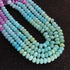 1 Long Strand Beautiful Multi Color Opal Smooth Rondelles  Beads-Semi Precious Gem Stone Rainbow Color Plain Opal Beads, - 9mm 16 inches BR03762