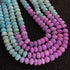 1 Long Strand Beautiful Multi Color Opal Smooth Rondelles  Beads-Semi Precious Gem Stone Rainbow Color Plain Opal Beads, - 9mm-10mm 8 inches BR03775