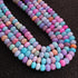 1 Long Strand Beautiful Multi Color Opal Smooth Rondelles  Beads-Semi Precious Gem Stone Rainbow Color Plain Opal Beads, - 8mm-9mm 16 inches BR03764