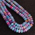 1 Long Strand Beautiful Multi Color Opal Smooth Rondelles  Beads-Semi Precious Gem Stone Rainbow Color Plain Opal Beads, - 9mm 16 inches BR03776