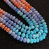 1 Long Strand Beautiful Multi Color Opal Smooth Rondelles  Beads-Semi Precious Gem Stone Rainbow Color Plain Opal Beads, - 9mm 16 inches BR03771