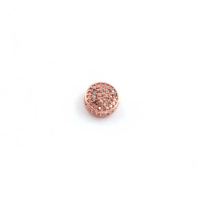 1 Pc Pave Diamond Designer Round Bead 925 Sterling Silver, Yellow & Rose Gold Vermeil - Diamond Bead 8mm PDC675 - Tucson Beads