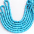 1 Strand AAA+ Turquoise Smooth Tyre, Wheel Shape Beads - Heishi Shape Gemstone Beads 6mm-7mm 16 Inches BR03801