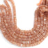 1 Strand AAA+ Peach Moonstone  Smooth Square Heishi Shape Beads - Thin Chips Gemstone Beads 6mm-7mm 16 Inches BR03806