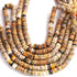 1 Strand AAA+ Bumble Bee Jasper Smooth Tyre, Wheel Shape Beads - Heishi Shape Gemstone Beads 7mm-8mm 16 Inches BR03796