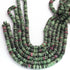 1 Strand Ruby Zoisite  Smooth Tyre, Wheel Shape Beads - Heishi Shape Gemstone Beads 6mm-8mm 16 Inches BR03813