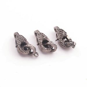 1 PC Antique Finish Pave Diamond Lobsters Over 925 Sterling Silver - Double Sided Diamond Clasp 16mmx10mm  LB00344 - Tucson Beads