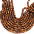 1 Strand AAA+  Brown Tiger Eye  Smooth Tyre, Wheel Shape Beads - Heishi Shape Gemstone Beads 5mm-9mm 16 Inches BR03816