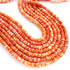 1 Strand Gigantic Orange Spiny Oyster Shell Beads From Mexico (Gem Quality- Minimal White) Organic Thickness Native American Style - Graduated Free Form Heishi Shape Rondelles 8mm 16 Inches BR03818