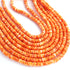 1 Strand Gigantic Orange Spiny Oyster Shell Beads From Mexico (Gem Quality- Minimal White) Organic Thickness Native American Style - Graduated Free Form Heishi Shape Rondelles 8mm 16 Inches BR03819