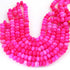 1 Strand Beautiful Hot Pink Opal Smooth Rondelles -Gemstone Beads 9 mm-10mm-16 Inches BR03571