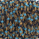 5 Feet Light Blue & Navy  Blue Glass Beads 3mm 24k Gold Plated Rosary Beaded Chain- Light Blue & Nevy Blue Glass Beads Beaded Chain- BD006 - Tucson Beads