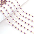 5 Feet Amethyst 3mm 24k Gold Plated Rosary Beaded Chain- Amethyst Beaded Chain- BD021