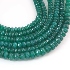 1  Strand Green Onyx Faceted Rondells -5mm-9mm-8 Inches BR03352 - Tucson Beads