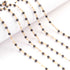 5 Feet Black & White Zircon 3mm 24k Gold Plated Rosary Beaded Chain- Black & White Zircon  Beaded Chain- NSC0036