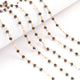 5 Feet Black & White Zircon 3mm 24k Gold Plated Rosary Beaded Chain- Black & White Zircon  Beaded Chain- BD004 - Tucson Beads